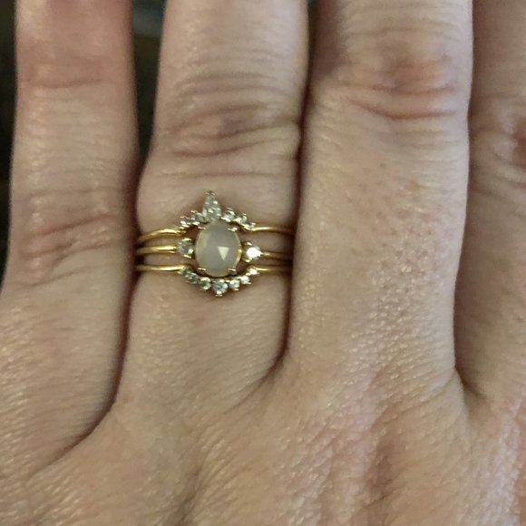 Size 8 - TAI JEWELRY - Stackable Crown Ring Set - White - Picture 3 of 15